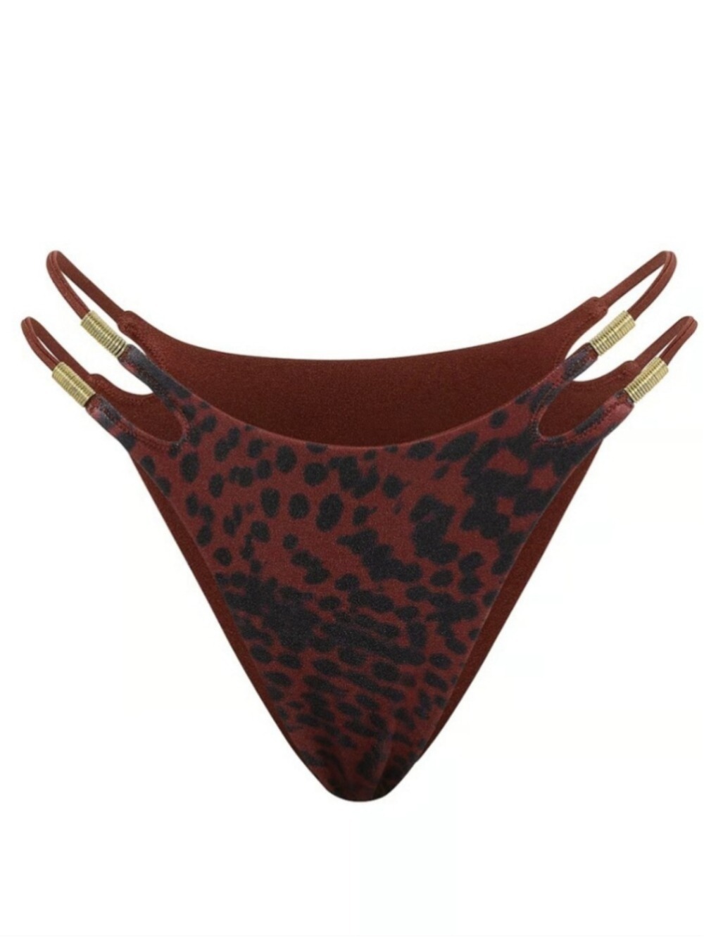 Victoria's Secret Swim Reversible Cut-Out Rings Brazilian Bikini Bottom Sz LG